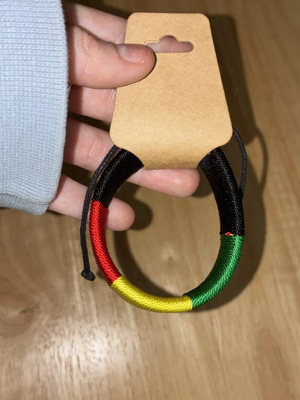 Handmade Rasta Leather & Woven Adjustable Cord Bracelet